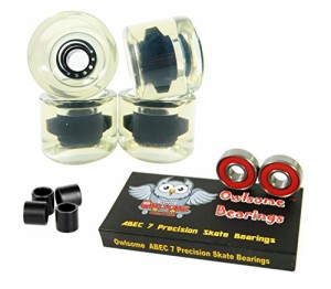 ベアリング スケボー スケートボード Owlsome ABEC 7 Precision Bearings + 76mm Longboard Skateboa