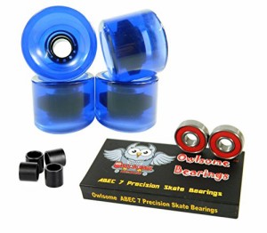 ベアリング スケボー スケートボード Owlsome ABEC 7 Precision Bearings + 76mm Longboard Skateboa