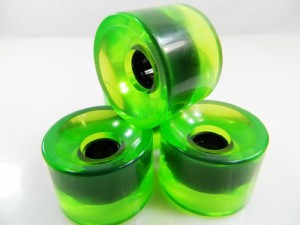 ウィール タイヤ スケボー 65mm Pro Longboard Skateboard Wheels Solid Gel Color (Gel Green)