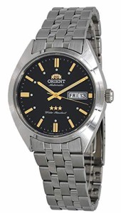 腕時計 オリエント メンズ ORIENT RA-AB0E06B Men's 3 Star Stainless Steel Black Dial Day Date Automat