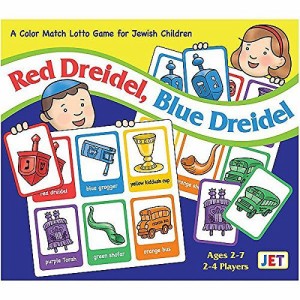 海外カードゲーム 英語 アメリカ Red Dreidel, Blue Dreidel Jewish Color Match Lotto Game