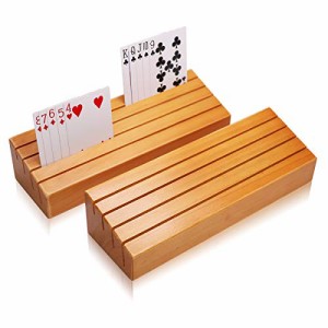 海外カードゲーム 英語 アメリカ Exqline Wood Playing Card Holders Tray Racks Organizer Set of 2 f