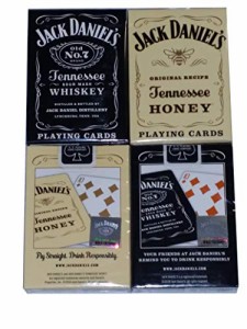 海外カードゲーム 英語 アメリカ Lot 2 Jack Daniels Black & Gold Tennessee Honey Whiskey Playing C