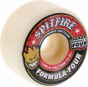 ウィール タイヤ スケボー Spitfire Formula 4 Conical Full White / Red Skateboard Wheels - 56mm 101a 