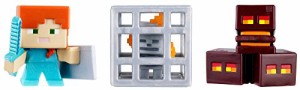 マインクラフト マイクラ mojang Minecraft Mini Figure 3-Pack - Magma Cubes, Alex with Shield, Skelet