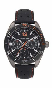 腕時計 ノーティカ メンズ Nautica Men's Key Biscayne Multi Stainless Steel Japanese-Quartz Leather S