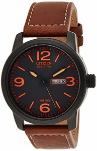 腕時計 シチズン 逆輸入 Citizen Eco-Drive GarrisonQuartz Mens Watch, Stainless Steel with Leather str