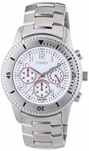 腕時計 タイメックス メンズ Timex Men's T2N160 Stainless Steel Analog with White Dial Watch