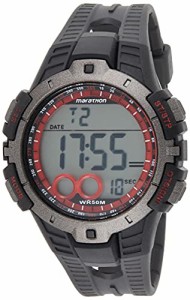 腕時計 タイメックス メンズ Marathon by Timex Men's T5K423 Digital Full-Size Black/Gunmetal Gray/Re