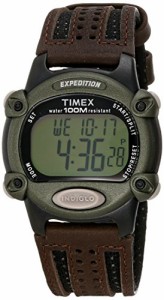 腕時計 タイメックス メンズ Timex Men's T48042 Expedition Full-Size Digital CAT Brown Nylon/Leather