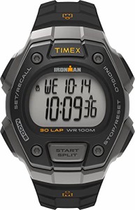 腕時計 タイメックス メンズ Timex Men's T5K821 Ironman Classic 30 Black/Orange Resin Strap Watch