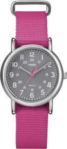 腕時計 タイメックス レディース Timex Women's T2N834 Weekender Mid-Size Slip Thru Pink Nylon Stra