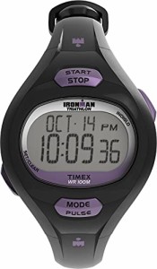 腕時計 タイメックス レディース Timex Women's T5K187 Ironman Pulse Calculator Black/Purple Resin 