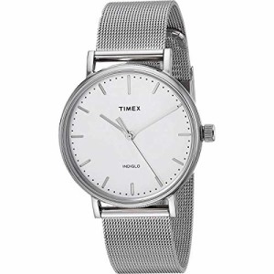 腕時計 タイメックス レディース Timex Fairfield 37mm Watch ? Silver-Tone & Cream with Silver-To