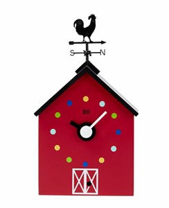 カッコー時計 インテリア 壁掛け時計 KOOKOO Red Barn Small, Farmhouse Clock with 12 Animal Sound