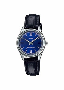 腕時計 カシオ レディース Casio LTP-V005L-2B Women's Standard Analog Black Leather Band Blue Dial Wa