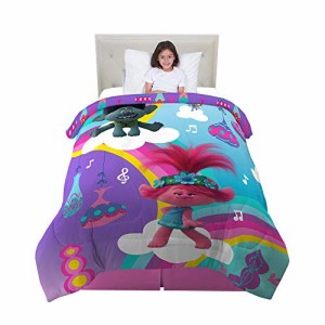 トロールズ アメリカ直輸入 アニメ Franco Kids Bedding Super Soft Reversible Comforter, Twin/Full