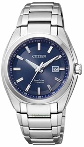 腕時計 シチズン 逆輸入 Citizen Women's Analogue Eco-Drive Watch with a Titanium Strap, Blue/Silver, 