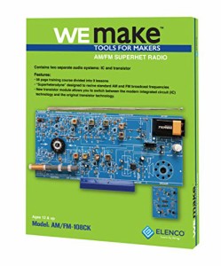 エレンコ ロボット 電子工作 Elenco AM/FM Radio Kit |Switch Between ICs & Transistors | Solder | Gre