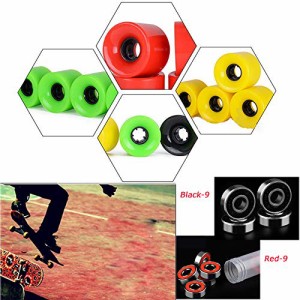 ウィール タイヤ スケボー 4PCS Pro Skateboard Longboard Cruiser Board Wheel 60mm +8pcs ABEC-9 Bearin