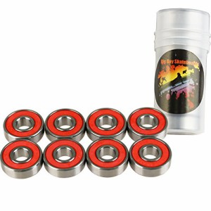 ベアリング スケボー スケートボード ABEC 7 Bearings Skateboard Deck Longboard 1 Set of 8 (Red, 