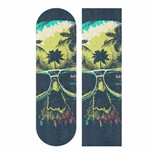 デッキテープ グリップテープ スケボー Hupery Scary Skull Palm Trees Skateboard Grip Tape Longb