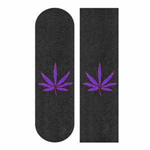 デッキテープ グリップテープ スケボー YYZZH Neon Purple Cannabis Marijuana Leaf Weed On Black 