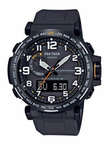 腕時計 カシオ メンズ Casio Men's PRO Trek Stainless Steel Quartz Watch with Resin Strap, Black, 23.5 