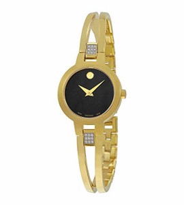 腕時計 モバード レディース Movado Amorosa Black Dial Ladies Watch 0607155