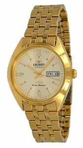 腕時計 オリエント メンズ Orient RA-AB0E13G Men's 3 Star Gold Tone Stainless Steel Gold Dial Day Dat