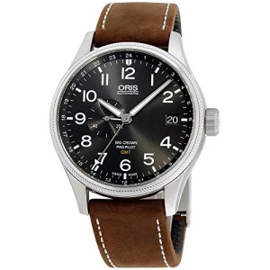 腕時計 オリス メンズ Oris Big Crown ProPilot Grey Dial Leather Strap Men's Watch 74877104063LSBRN