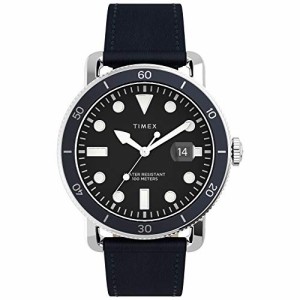 腕時計 タイメックス メンズ Timex Men's TW2U01900 Port 42mm Blue/Black Leather Strap Watch