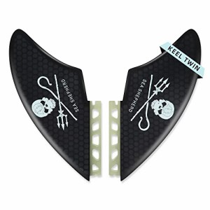 サーフィン フィン マリンスポーツ AQUBONA Twin Keel Fins - Twin Fin Fish Surfboard Fins Twin Kee