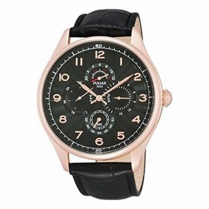 腕時計 パルサー SEIKO Pulsar PW9002 Stainless Steel Case Black Leather Mineral Men's Watch