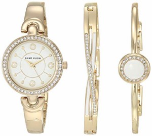 腕時計 アンクライン レディース Anne Klein Women's Premium Crystal Accented Watch and Bangle Set,
