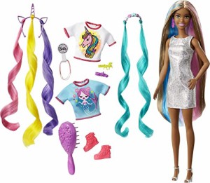 バービー バービー人形 ファッショニスタ Barbie Fantasy Hair Doll & Accessories, Long Colorful