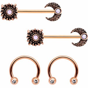 ボディキャンディー ボディピアス アメリカ Body Candy 4Pc 14G Nipplerings Piercing Plated Ste