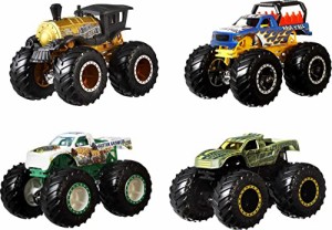 ホットウィール マテル ミニカー Hot Wheels Monster Trucks 1:64 Scale Set of 4 Toy Trucks with Gia