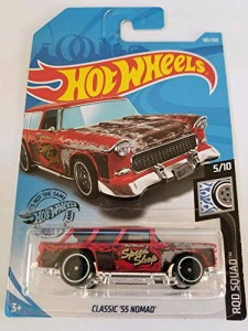 ホットウィール マテル ミニカー Hot Wheels 2019 Rod Squad Classic '55 Nomad, 183/250 Red