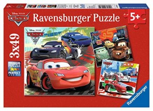 ジグソーパズル 海外製 アメリカ Ravensburger Disney Cars: Worldwide Racing Fun 3 x 49-Piece Jigsa