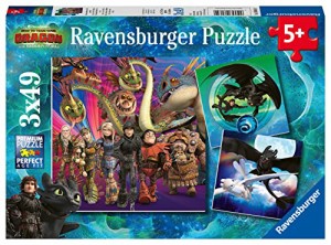 ジグソーパズル 海外製 アメリカ Ravensburger How to Train Your Dragon 3, 3X 49pc Jigsaw Puzzles