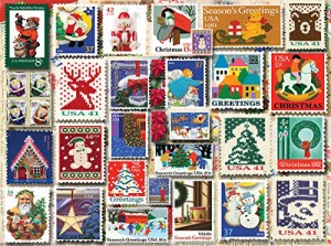 ジグソーバズル 海外製 1000ピース クリスマスのスタンプ 切手 サイズ約60×76センチ クリスマス 