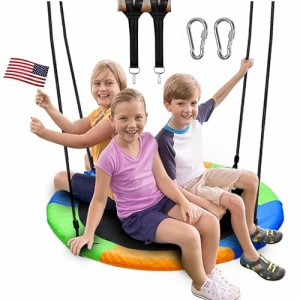 ジャングルジム ブランコ 屋内・屋外遊び Juegoal 40 Inch Saucer Tree Swing, Large Rope Swing w