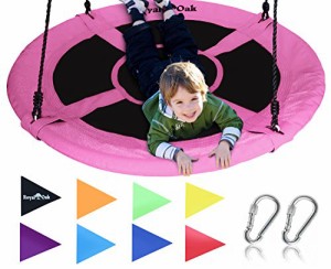 ジャングルジム ブランコ 屋内・屋外遊び Saucer Tree Swing, Giant 40 Inches with Carabiners an