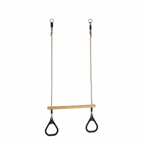 ジャングルジム ブランコ 屋内・屋外遊び HUAWELL Wooden Trapeze with Plastic Gym Rings - Outdo