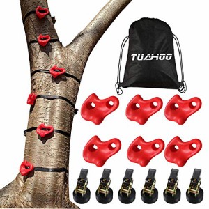 ジャングルジム ブランコ 屋内・屋外遊び TUAHOO Ninja Tree Climbing Kit, 12 Big Size ABS Rock 