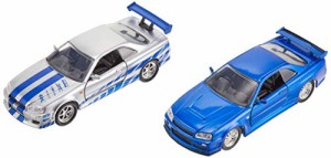 ジャダトイズ ミニカー ダイキャスト Fast & Furious Brian's Nissan Skyline GT-R R34 Silver & Nis