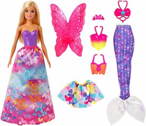 バービー Barbie ドリームトピア Dreamtopia バービー人形と3つの衣装（人魚、妖精、王女）が付属 12.