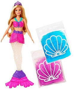 バービー バービー人形 Barbie Dreamtopia Slime Mermaid Doll with 2 Slime Packets, Removable Tail and 