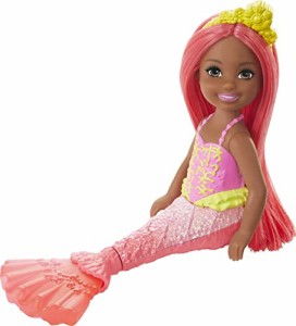 バービー バービー人形 Barbie Dreamtopia Chelsea Mermaid Doll with Coral-Colored Hair & Tail, Tiara A